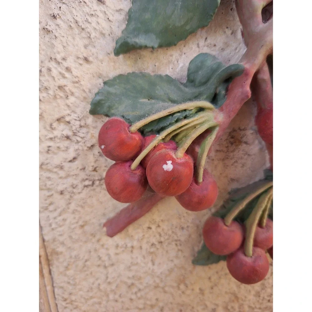 Painted 3-D Wall Decor Art Fruit Plaques Set Of 2 10